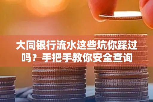 大同银行流水这些坑你踩过吗？手把手教你安全查询