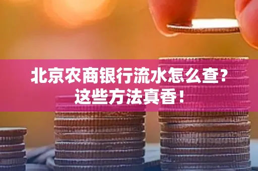 北京农商银行流水怎么查？这些方法真香！