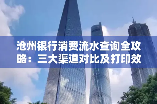 沧州银行消费流水查询全攻略：三大渠道对比及打印效率实测